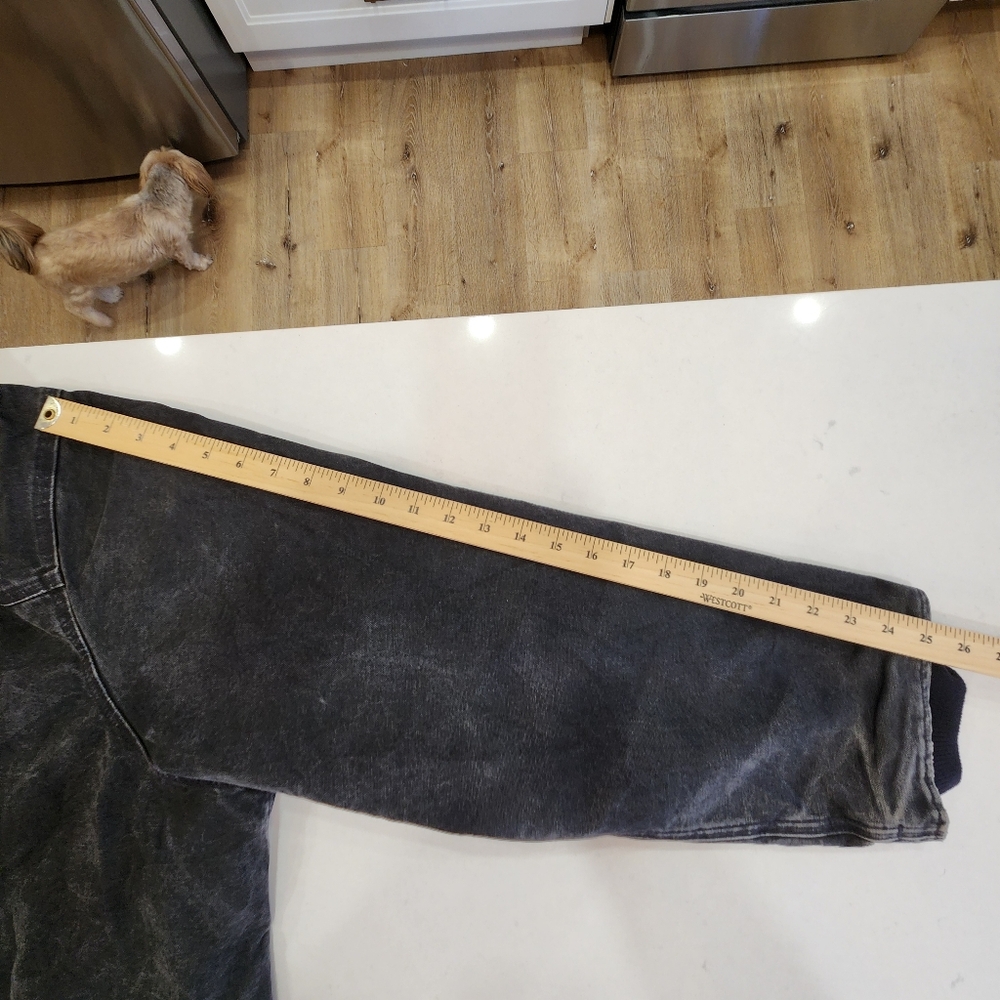 Vintage Carhartt Sherpa-Lined Ridge Jacket Canvas Faded Black C61 DKB Men’s 2XL - Picture 12 of 15